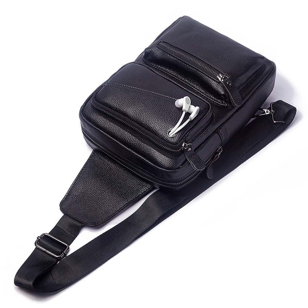 Outdoor Sport Backpack - Sac de poitrine en cuir véritable
